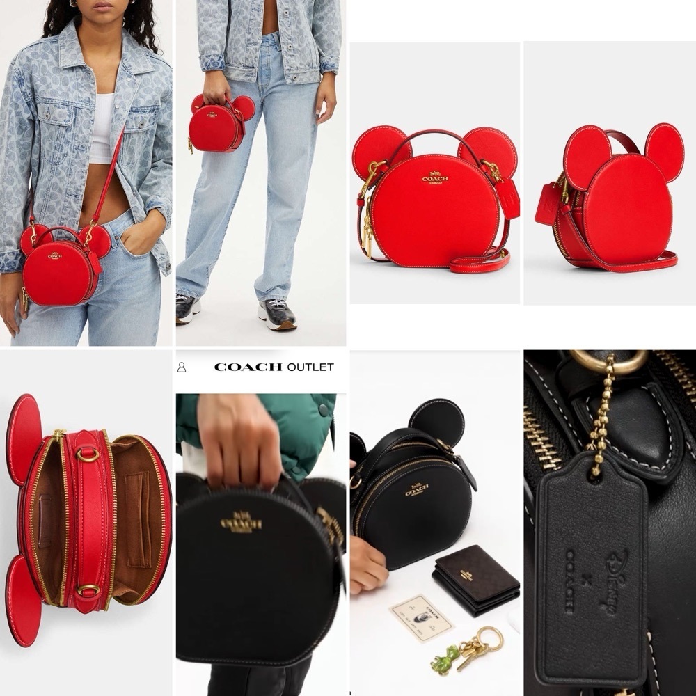 Coach Red Mickey Ears Crossbody Bag - Picture 4 of 5